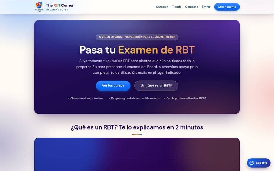 RBT Corner: portada del website