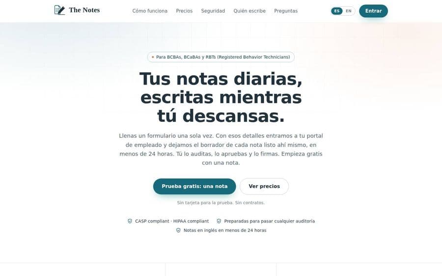 The Notes: portada del website
